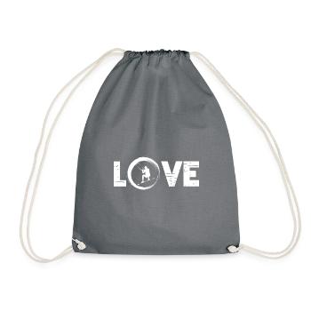 Sporty Hobby Leidenschaft Kiteboard - Turnbeutel - Grau - Vorne