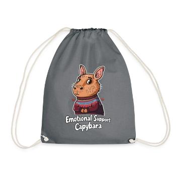 Emotional Support Capybara - Drawstring Bag - grey - Front