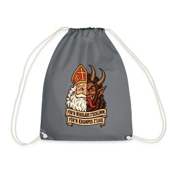 Nikolaus zu schlimm Krampus zu lieb - Turnbeutel - Grau - Vorne