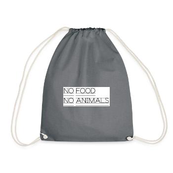 No Food No Animals Typo Statement - Drawstring Bag - grey - Front