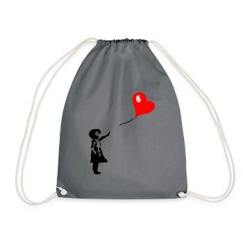 Enfant avec le coeur - Sac de sport léger - gris - Devant