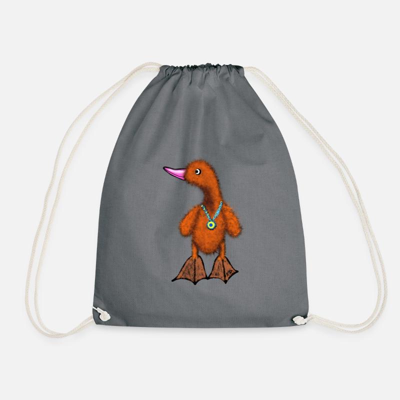 Ente Bronzefarbig - Turnbeutel - Grau