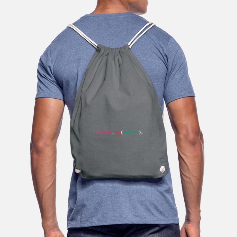 Developer javascript web humor funny Drawstring Bag