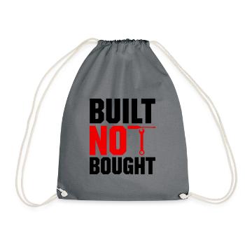 Built Not Bought Car Mechanic Automobile Repair Ca - Drawstring Bag - grey - Front