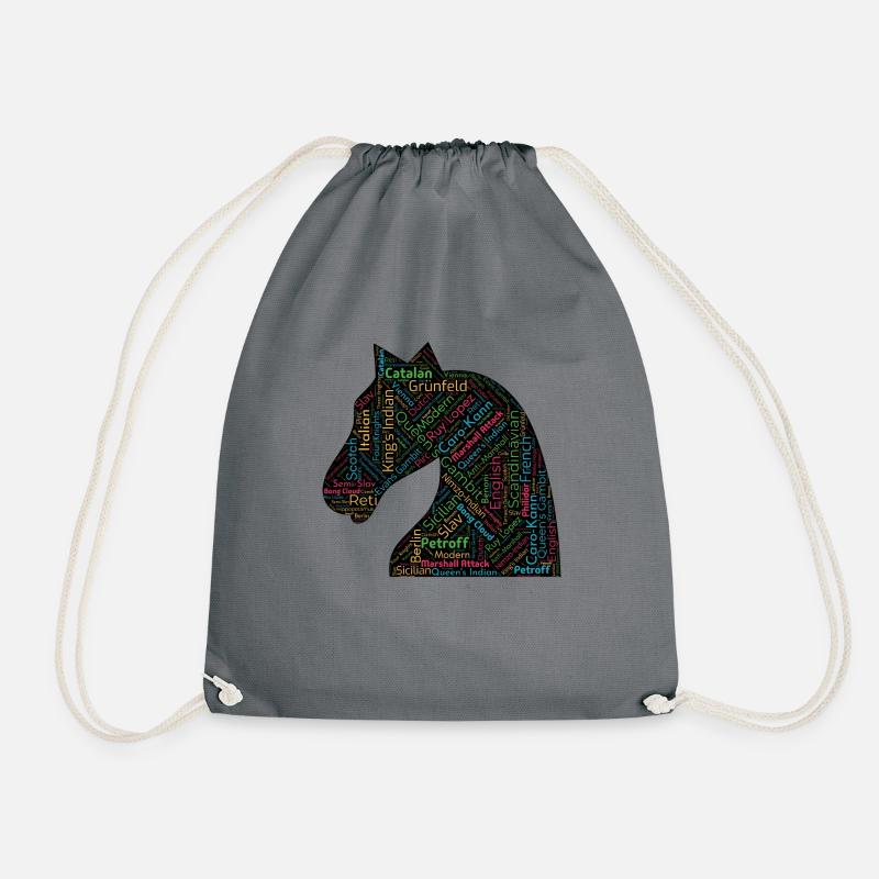 Chess Openings - Drawstring Bag - grey