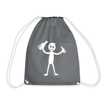 Silhouette de fête de consommation de bière - Sac de sport léger - gris - Devant