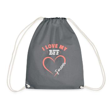 J'aime mes meilleurs amis pour toujours - Sac de sport léger - gris - Devant