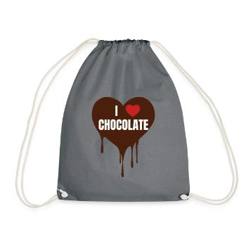 I Love Chocolates Heart - Drawstring Bag - grey - Front