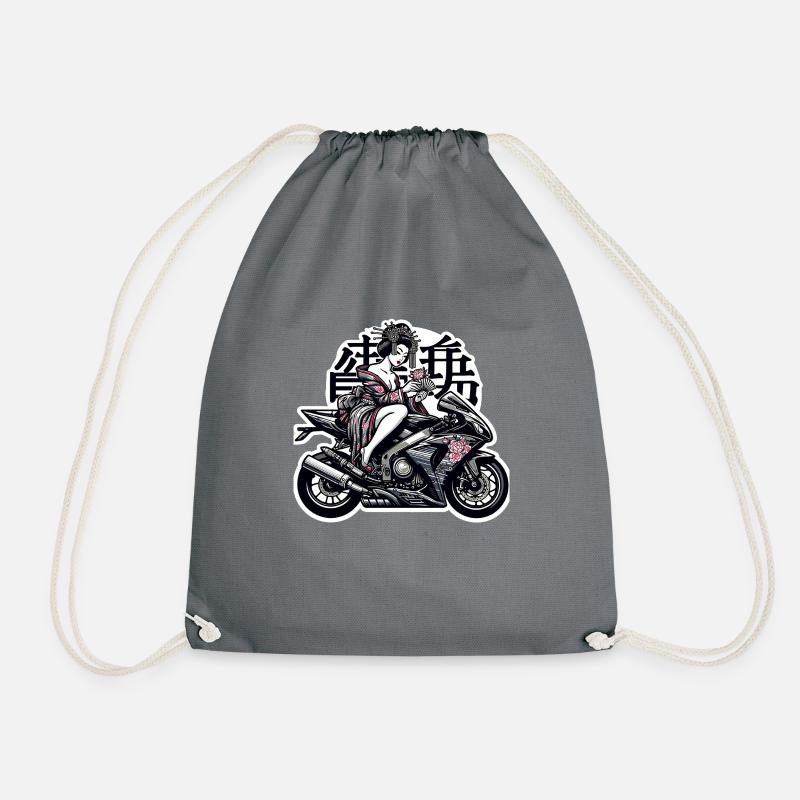 Biker Geisha - Turnbeutel - Grau