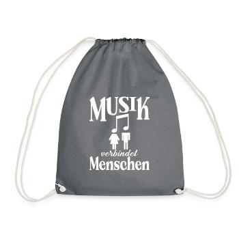 Musik verbindet Menschen - Turnbeutel - Grau - Vorne