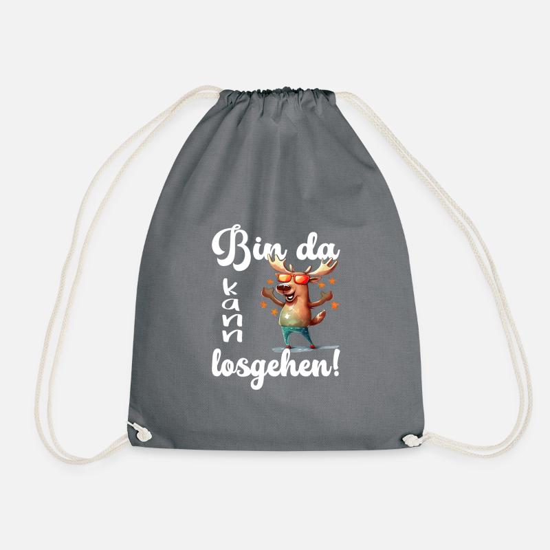Bin da kann losgehen - Turnbeutel - Grau