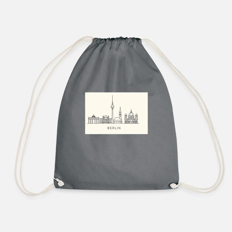 Berlin Skyline Minimalistisch - Turnbeutel - Grau