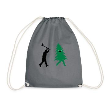 Lustiger Weihnachtsbaum vom Holzfäller Gejagt com - Turnbeutel - Grau - Vorne