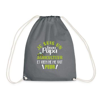 je suis un beau papa tracteur agriculteur paysan - Sac de sport léger - gris - Devant