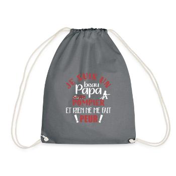 Je suis un beau papa pompier volontaire beau père - Sac de sport léger - gris - Devant