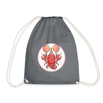 Homard Crabe Anniversaire Bébé - Sac de sport léger - gris - Devant