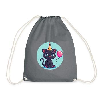 Bébé d’anniversaire de panthère - Sac de sport léger - gris - Devant