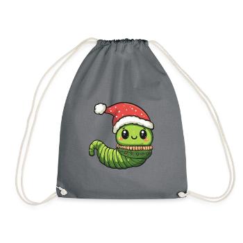 Worm Christmas Comic - Drawstring Bag - grey - Front