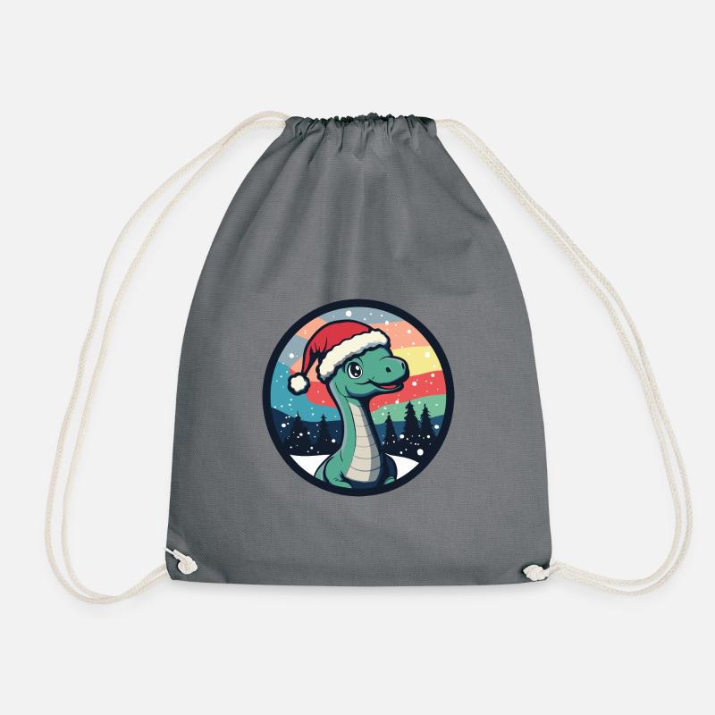 Dinosaurier brontosaurus Weihnachten X-Mas - Turnbeutel - Grau