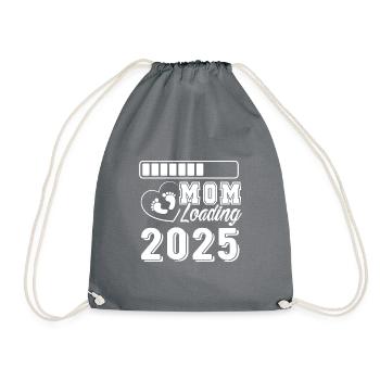 Expectant mother 2025, baby will be charged 2025 - Drawstring Bag - grey - Front