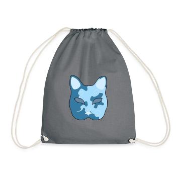 Clouds Neko Mask - Drawstring Bag - grey - Front