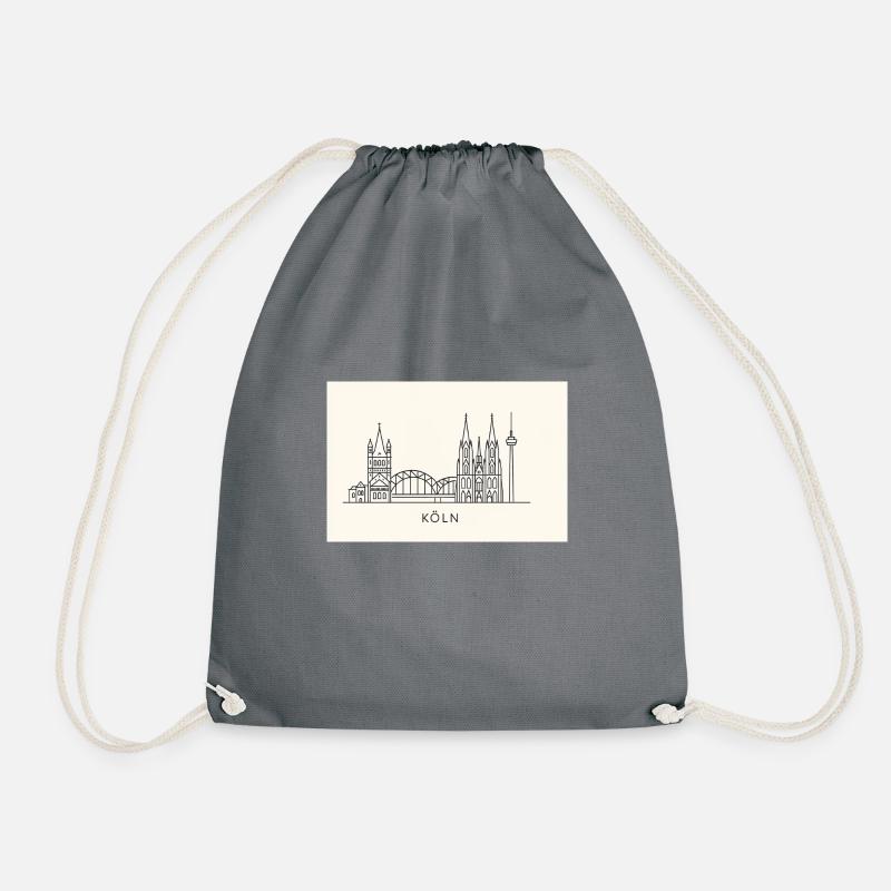 Köln Skyline Minimalistisch - Turnbeutel - Grau