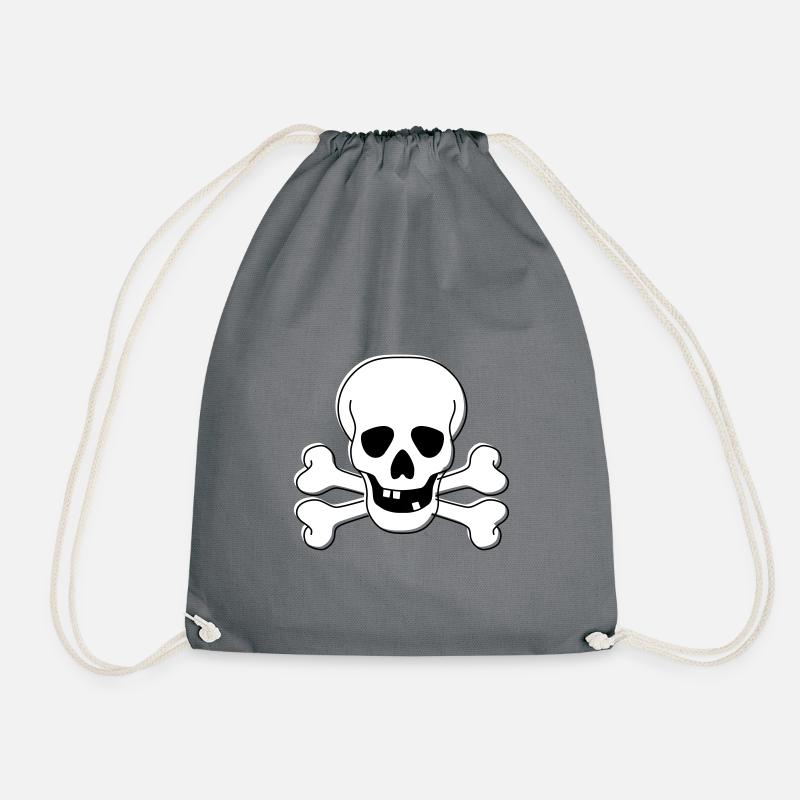 Totenkopf - Turnbeutel - Grau