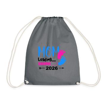 Mom Loading 2026 für werdende Mütter - Turnbeutel - Grau - Vorne