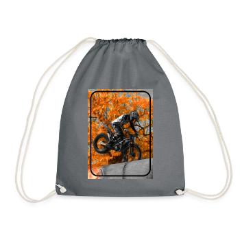 Motocross Abenteuer mit Feuer und Flammen. - Turnbeutel - Grau - Vorne