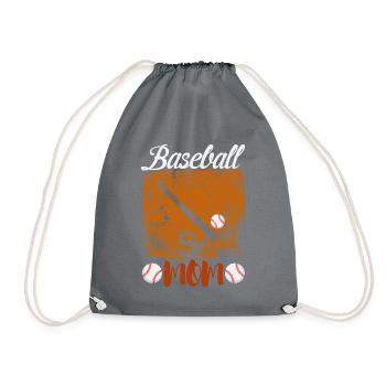 Baseball Mutter, Baseball ist meine Leidenschaft - Turnbeutel - Grau - Vorne