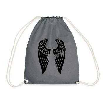 Angels Wings Logo - Drawstring Bag - grey - Front