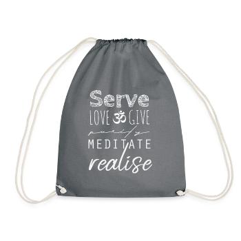 Serve love give meditate Yoga text Design - Sac de sport léger - gris - Devant
