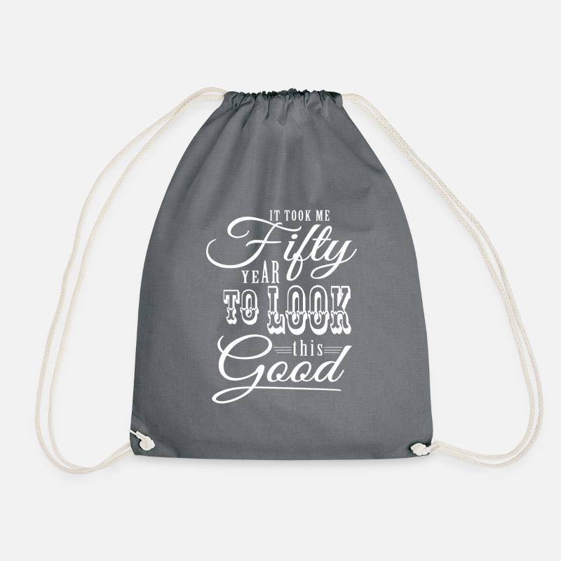 50th birthday - Drawstring Bag - grey