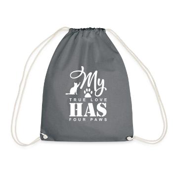 mon chat véritable amour - Sac de sport léger - gris - Devant