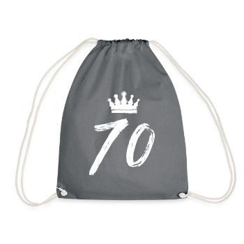 70 Number crown - Drawstring Bag - grey - Front