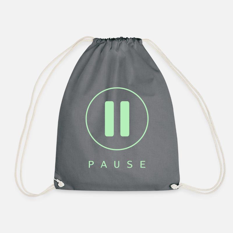 Pause - Drawstring Bag - grey
