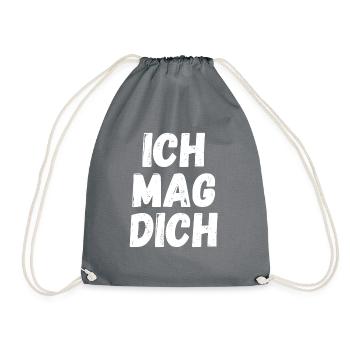 Ich mag dich - Turnbeutel - Grau - Vorne