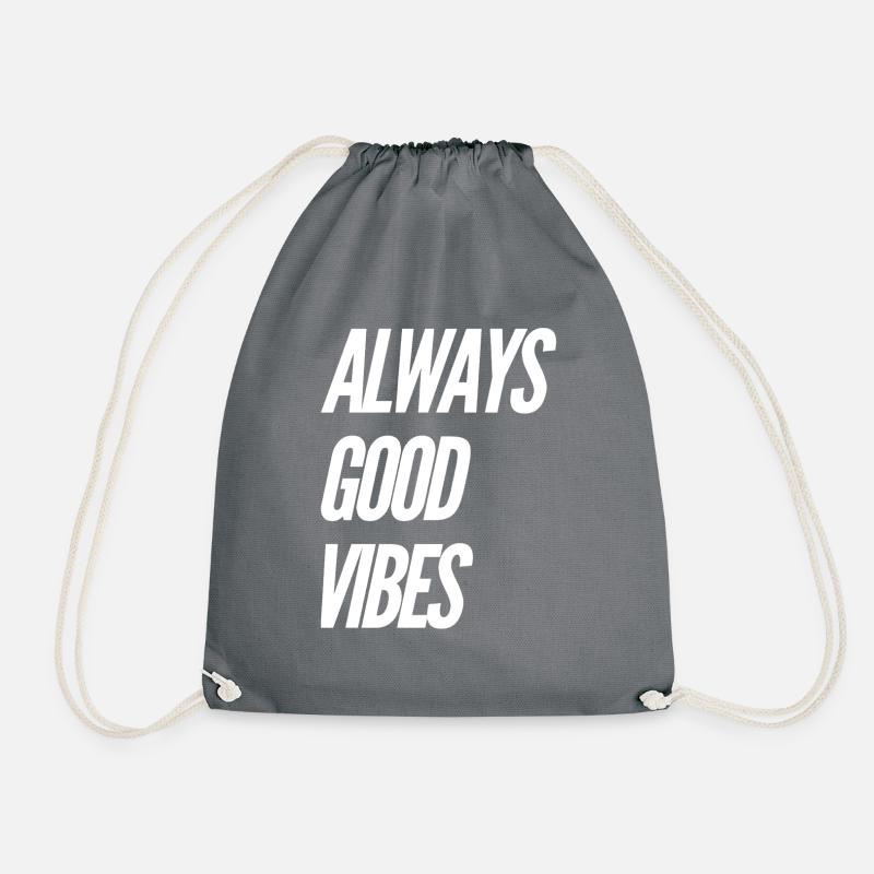Good vibes - Drawstring Bag - grey