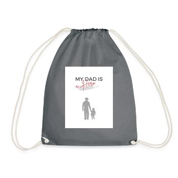 My Dad is a Hero - Drawstring Bag - grey - Front