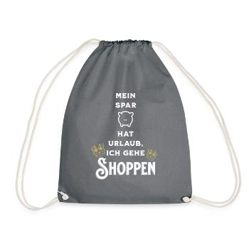 Shoppen macht mich glücklich - Turnbeutel - Grau - Vorne