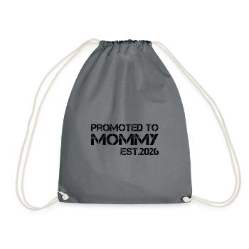 Promoted to mom joy from 2026 - Drawstring Bag - grey - Front