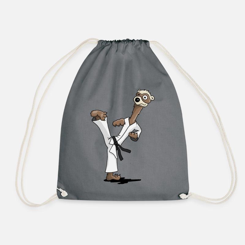 Tae Kwon Do Frettchen Kampfkunst lustig Geschenk - Turnbeutel - Grau