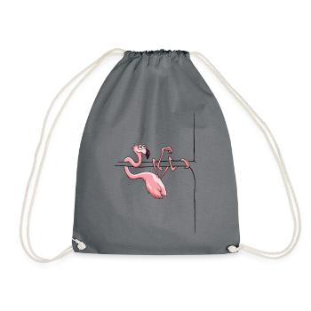 oiseau animal Flamingo paresseux cadeau frais - Sac de sport léger - gris - Devant