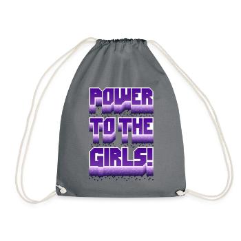Power to the Girls - Drawstring Bag - grey - Front