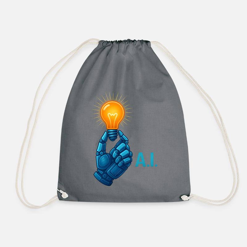 ai Tech Statement mit coolem Vibe funny - Turnbeutel - Grau
