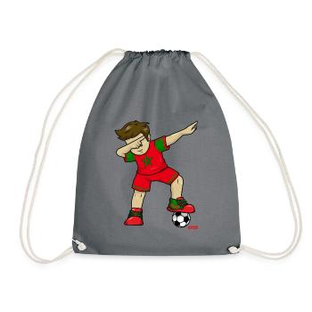 Soccer Dab Dabbing Morocco HARIZ Soccer Dab Da - Drawstring Bag - grey - Front