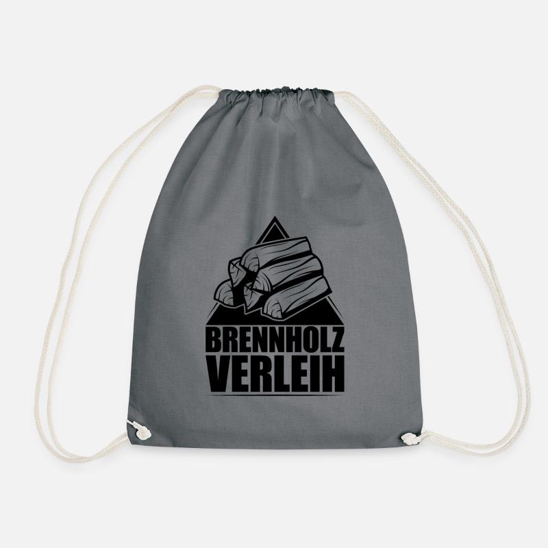 Brennholz Verleih - Turnbeutel - Grau