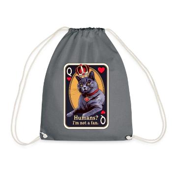 Queen of Cats - Drawstring Bag - grey - Front