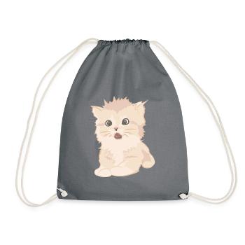 Chat mignon comme illustration - Sac de sport léger - gris - Devant