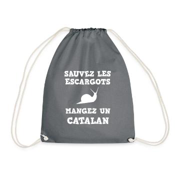 Sauvez les escargots mangez un catalan humour - Sac de sport léger - gris - Devant